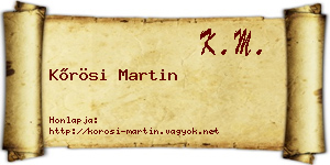 Kőrösi Martin névjegykártya